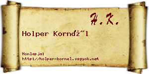 Holper Kornél névjegykártya