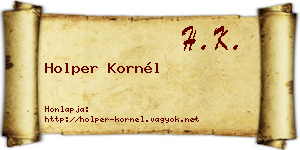 Holper Kornél névjegykártya