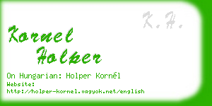 kornel holper business card