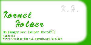 kornel holper business card